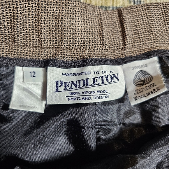 Pendleton Vintage 100% Wool Brown Dress Pants Women's Size 12 with Hemming - Picture 4 of 11